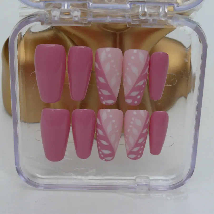 Faux ongles Candy rose matte brillant élégant