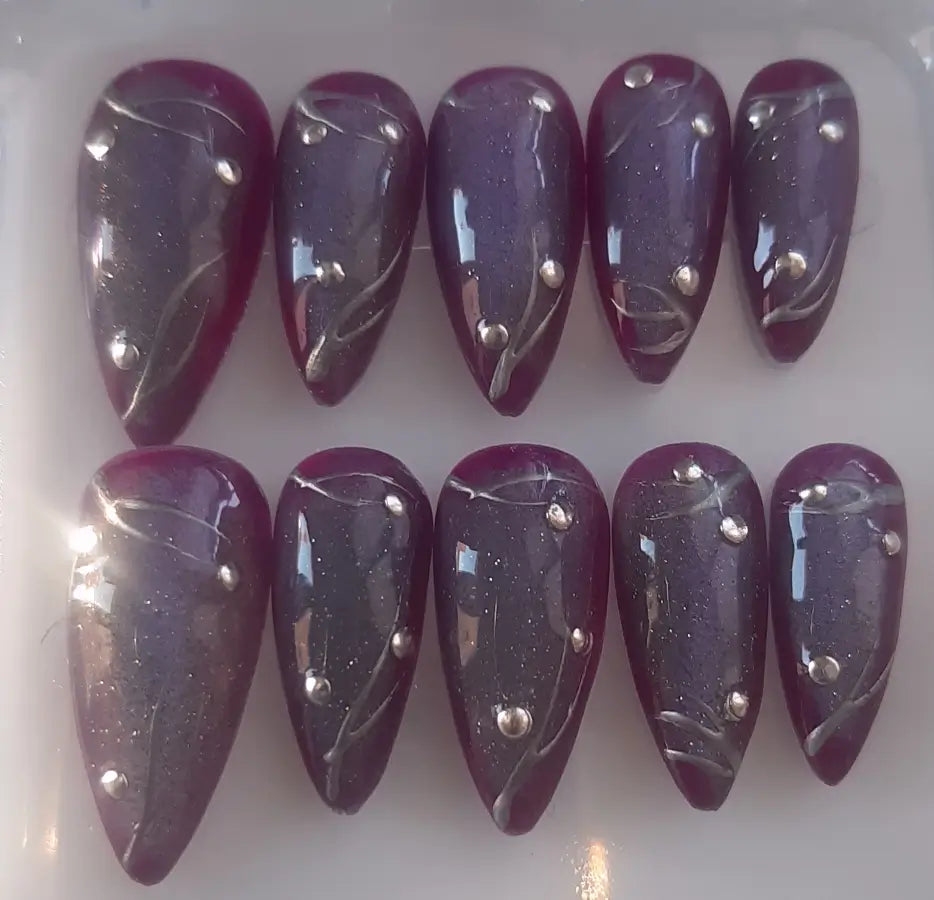 Press-on nails Gloria mystère glamour élégant