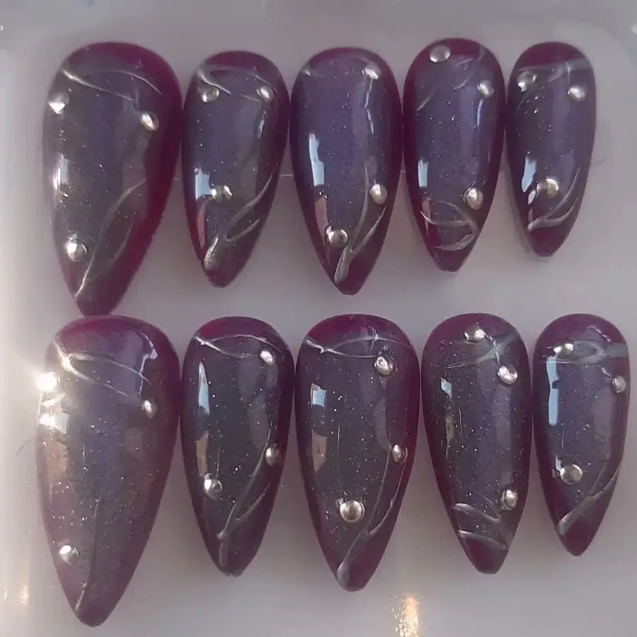 Press-on nails Gloria mystère glamour élégant