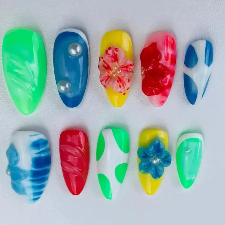 Faux ongles Kylia couleurs catalanes Collioure