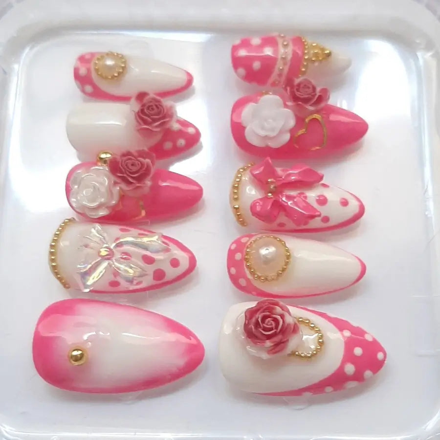 Vue détaillée Pink Romance roses 3D nœuds romantique