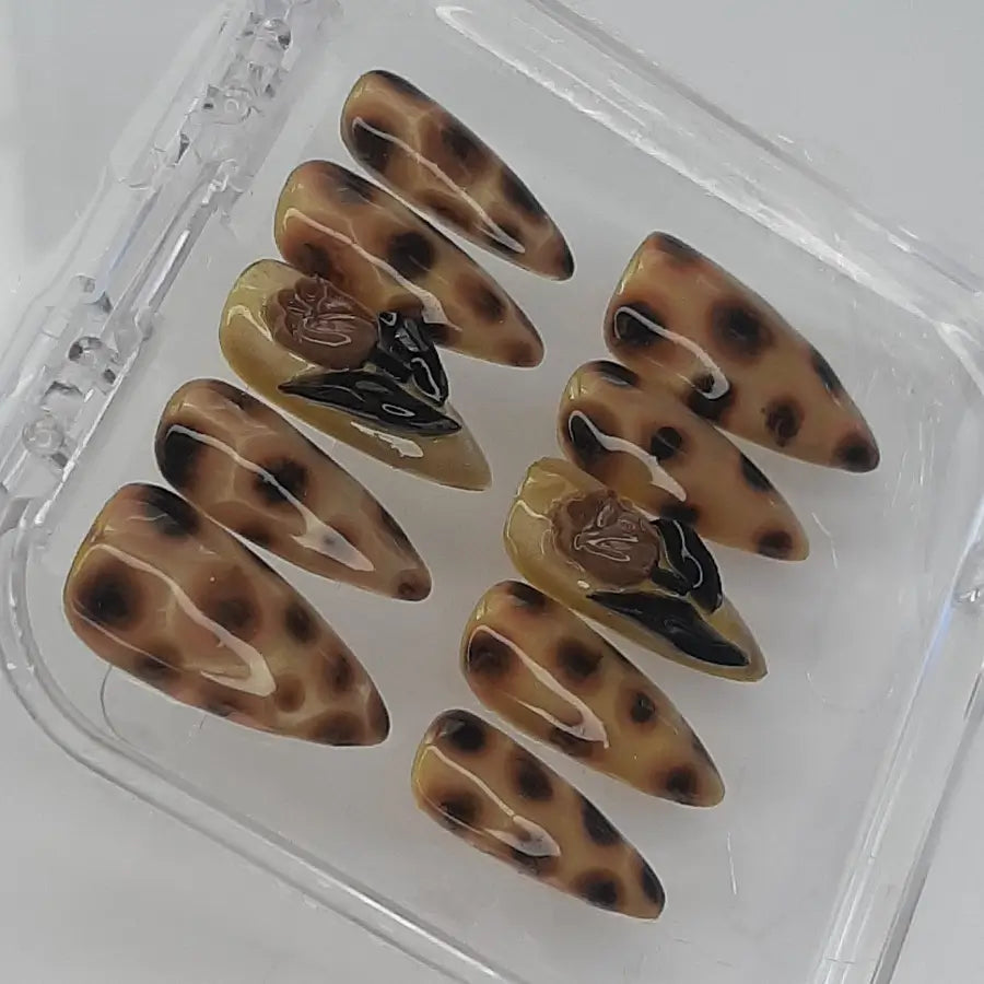 Vue détaillée des faux ongles animals garden cat eyes