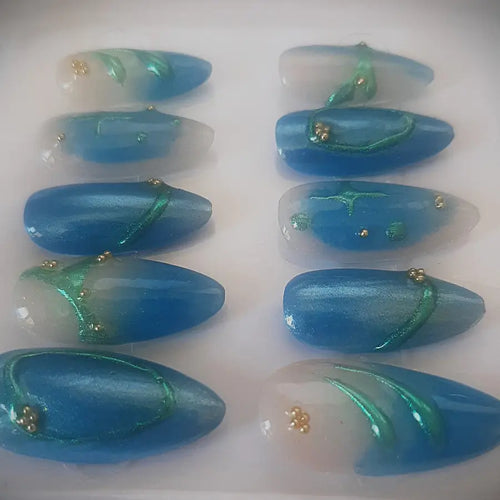 Vue détaillée Aqua Aura aura céleste lumineux bleu intense
