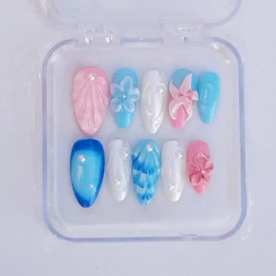 Faux ongles Oneloa tropical été fleurs exotiques