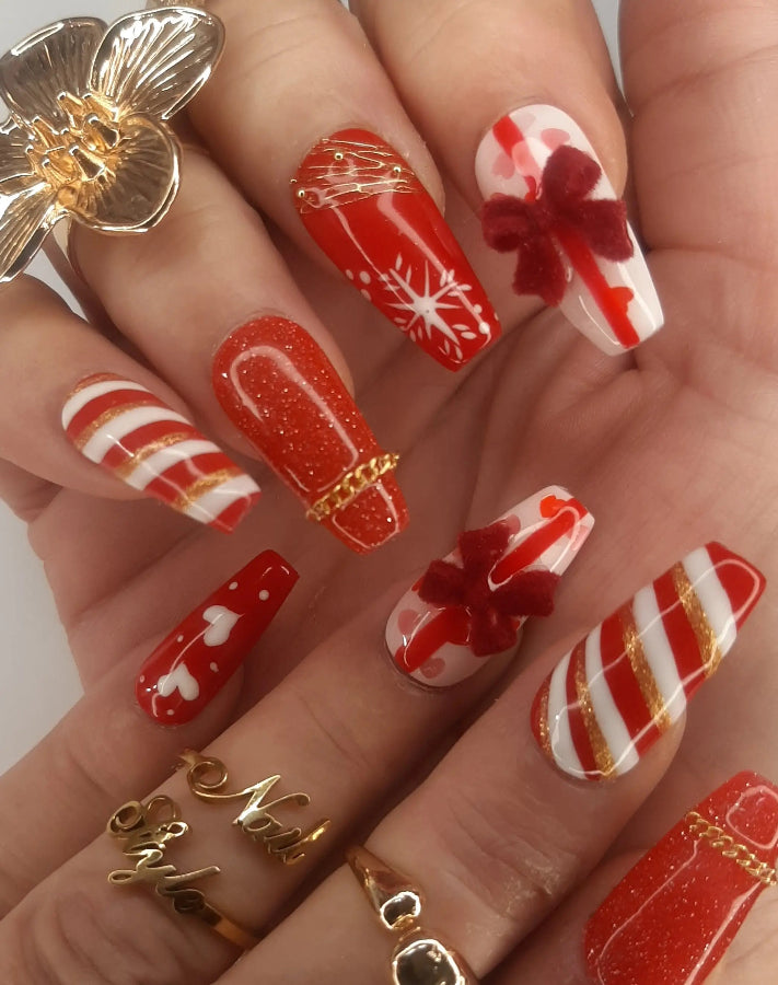 Vue des faux ongles de chez Nail'Style, collection noël